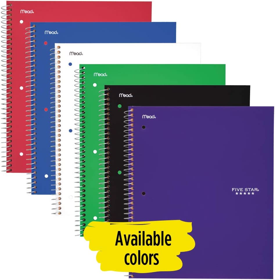 Wide Ruled Five Star Spiral Notebook | stationery supplier